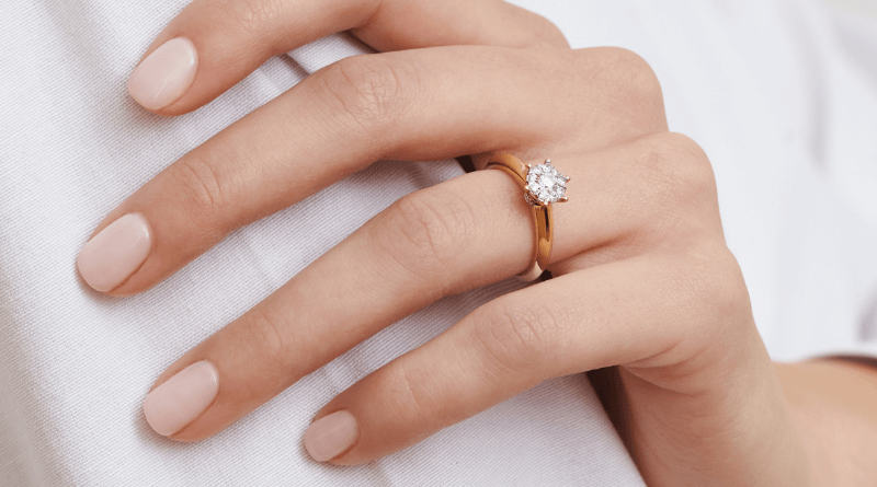 premium gold engagement ring with diamond 