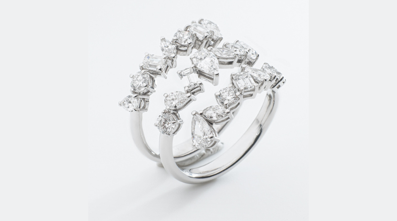 white gold ring with diamonds