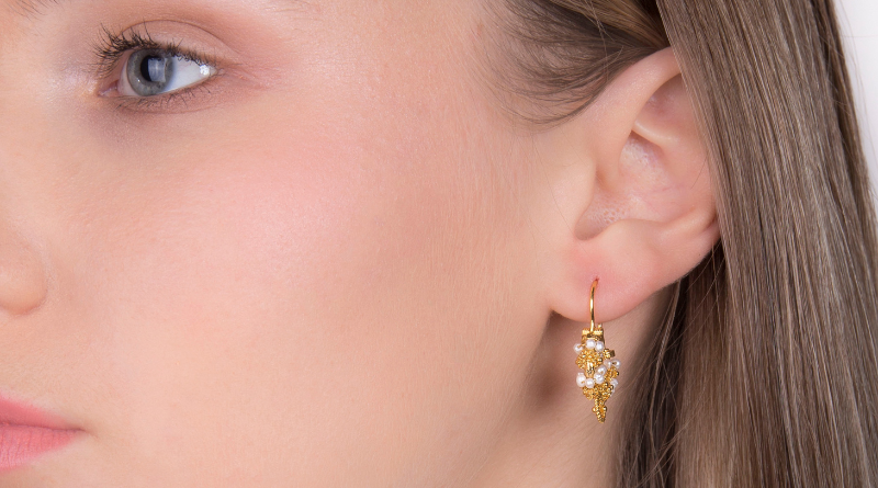 croatian traditional jewelry dalmatian coast recine earrings on model
