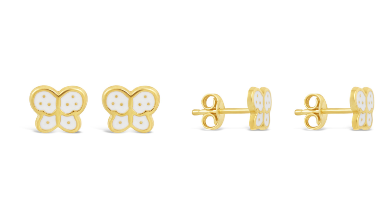 children earrings butterflies gold jewelry