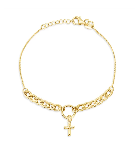 Cross Chain gold bracelet