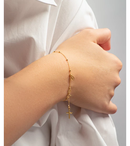 Simple Cross gold bracelet