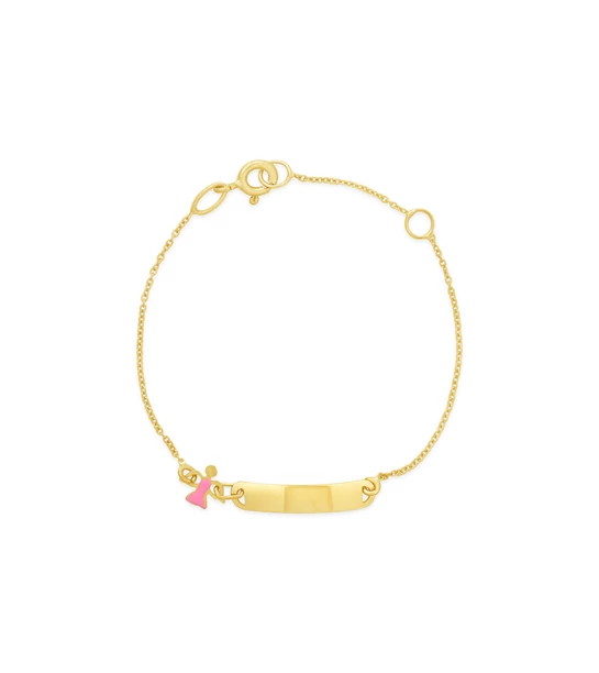 Pink Angel Bar gold bracelet