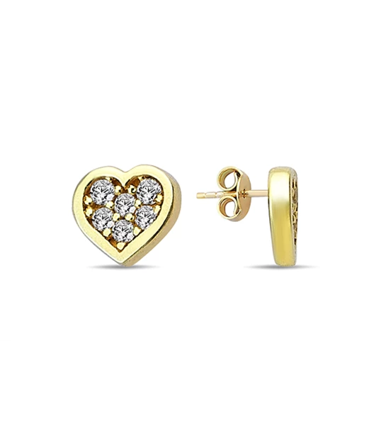 Tiny Hearts gold earrings