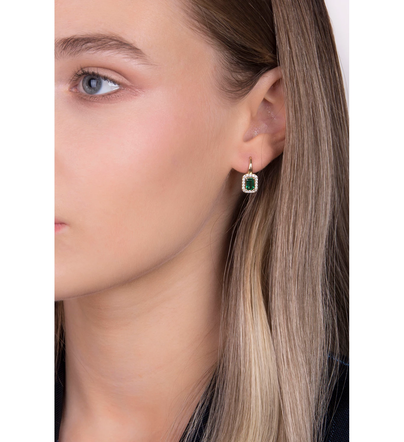 Emerald Eyes gold earrings