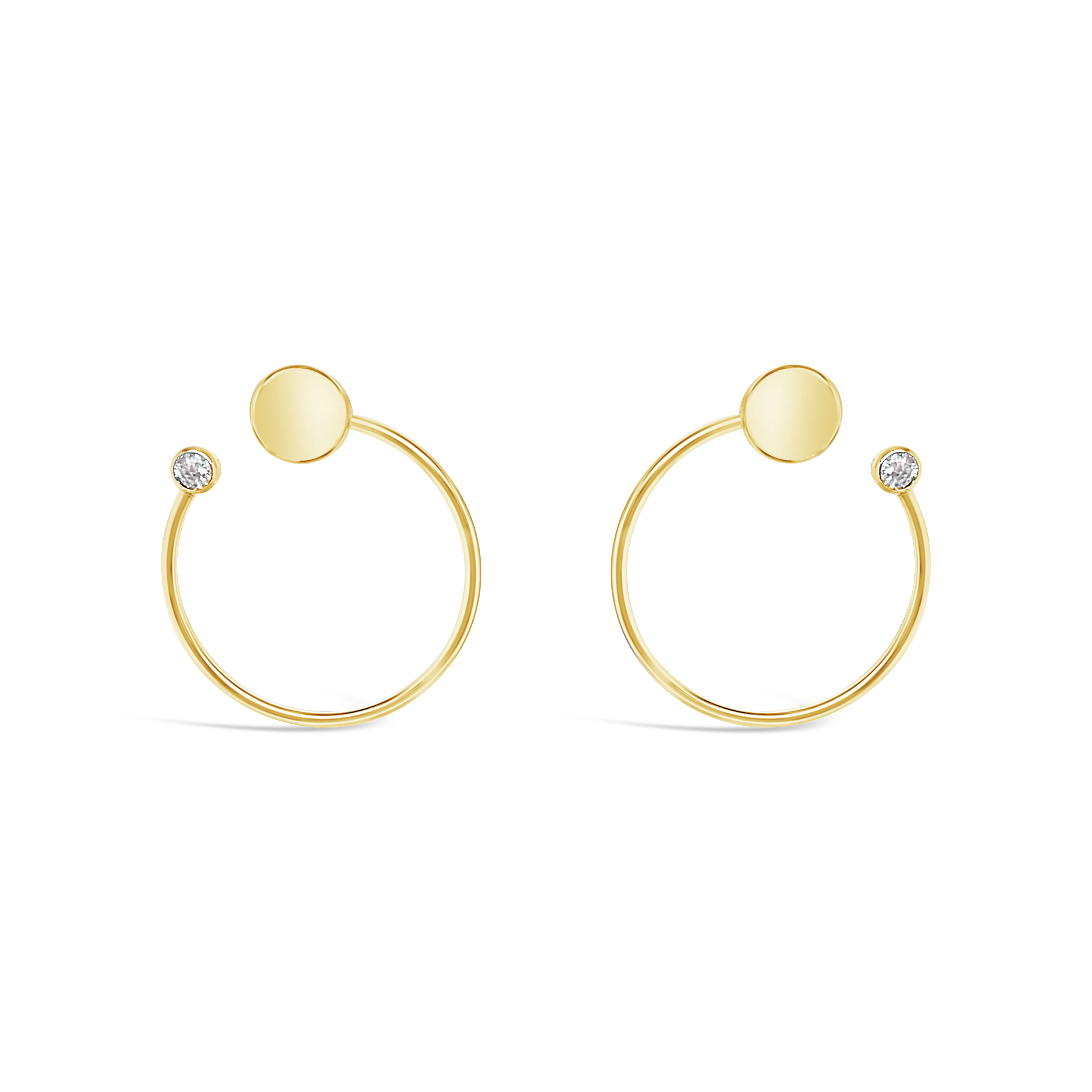 Geometric Spheres gold earrings
