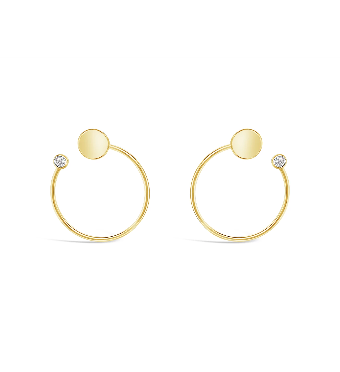Geometric Spheres gold earrings