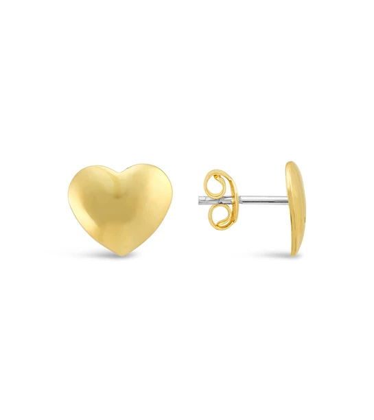 Bubbly Hearts gold earrings