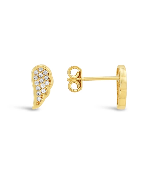 Sparkled Wings gold earrings