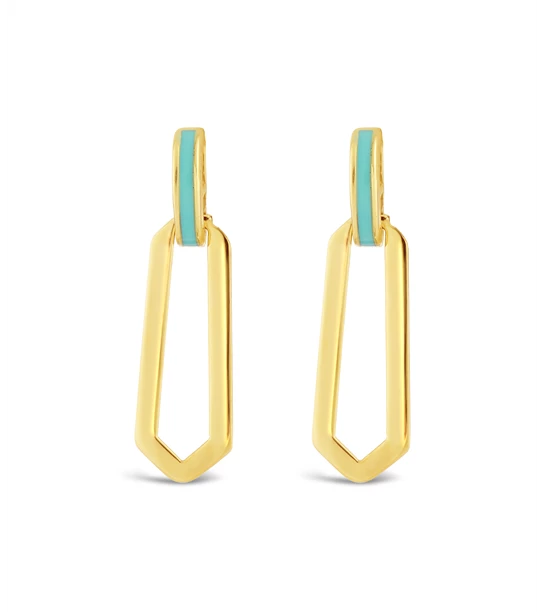 Azure gold earrings