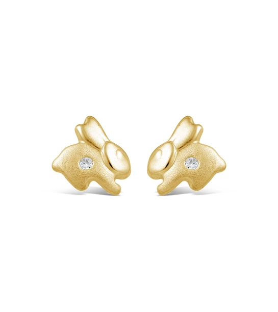 Bunnies gold earrings
