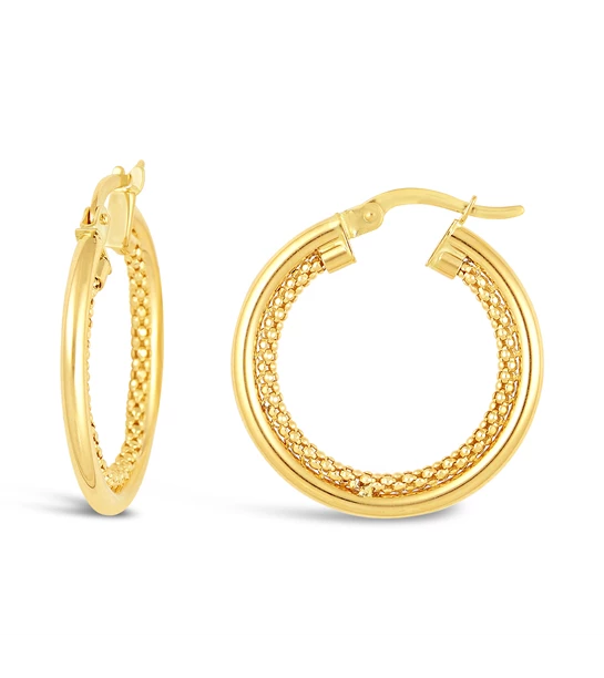 Circular Drops gold earrings