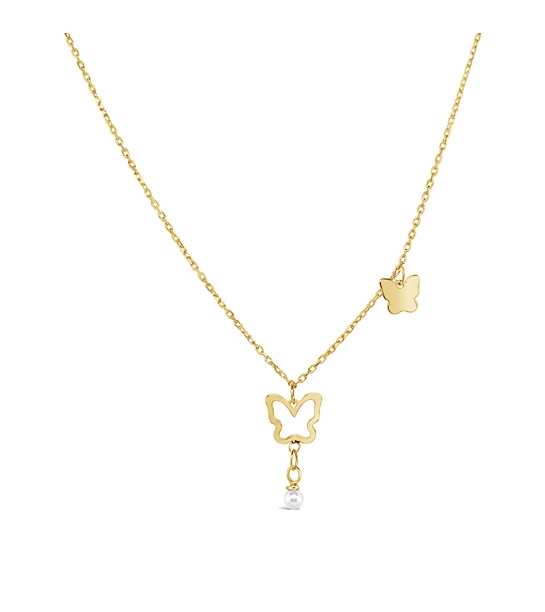 Butterfly Dance gold necklace