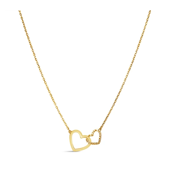 Love of Two Hearts gold necklace