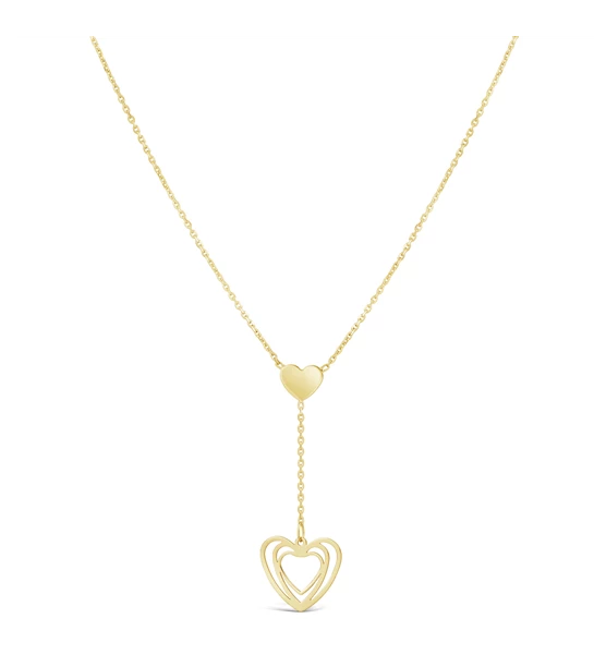Couple of Hearts gold necklace