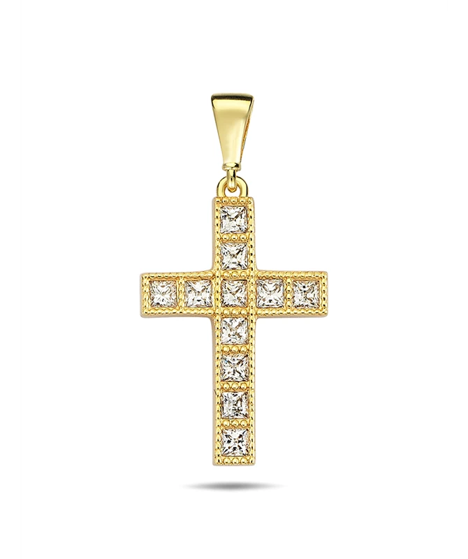 Glossy Cross gold pendant