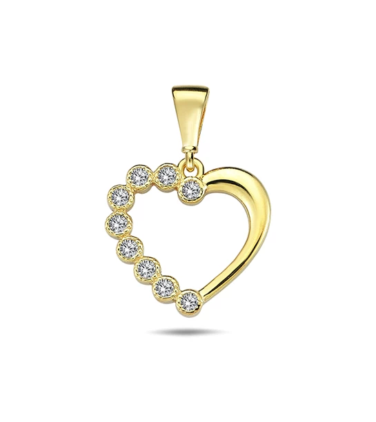 Half Heart Dots gold pendant