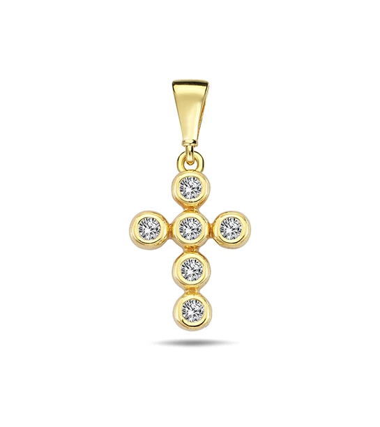 Modern Cross gold pendant