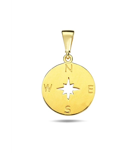 Compass gold pendant