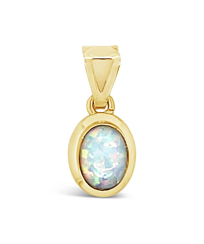 Opal Elipse Mini zlatni privjesak