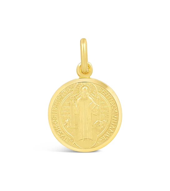 Saint Benedict Medal of Faith gold pendant