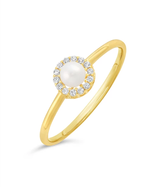 Pearl Sight gold ring