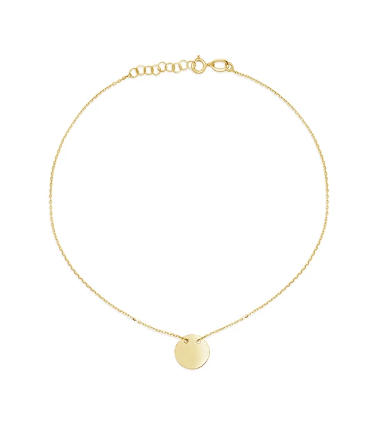 Round Plate gold anklet