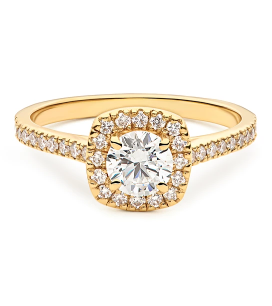 Amour gold engagement diamond ring