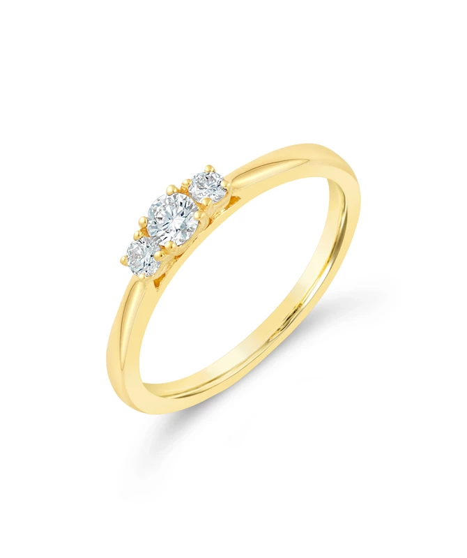 Triple zlatni prsten s dijamantima
