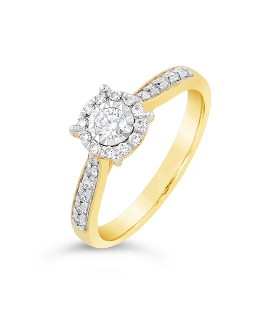 Space diamond gold ring