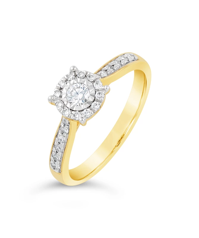Space zlatni prsten s dijamantima 