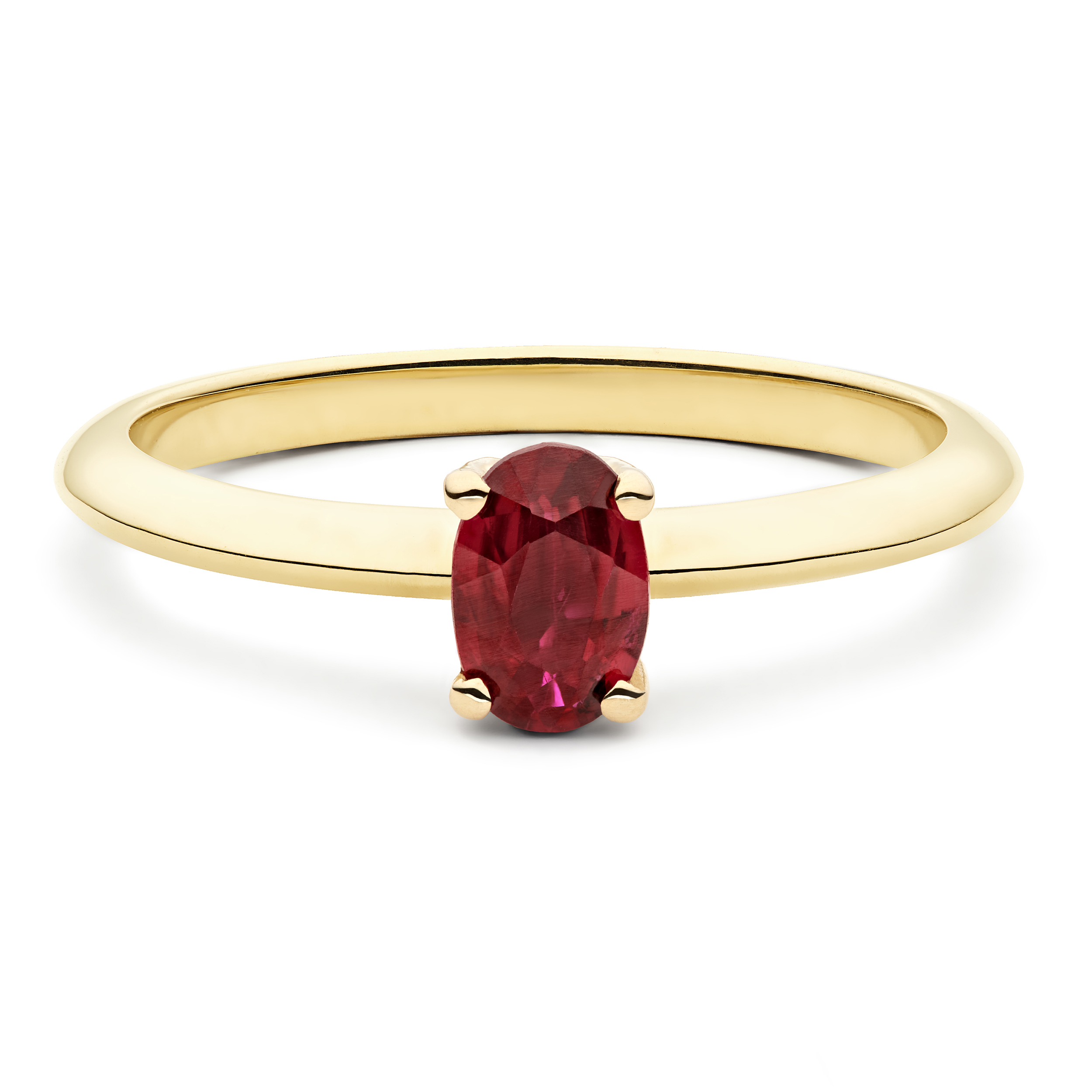 Fiery Fire zlatni zaručnički prsten s rubinom