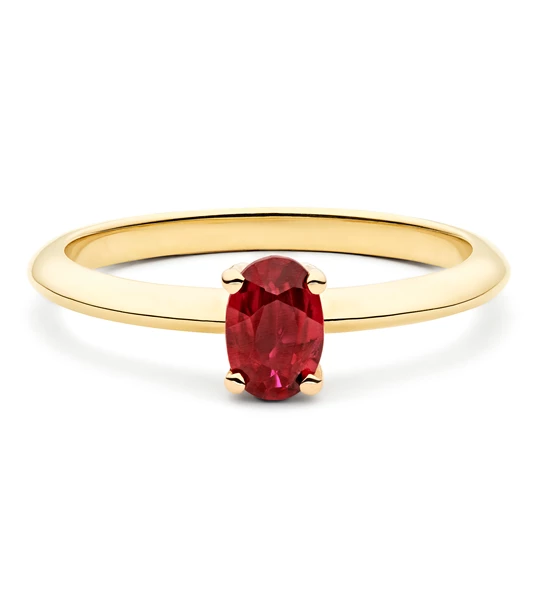 Fiery Fire zlatni zaručnički prsten s rubinom
