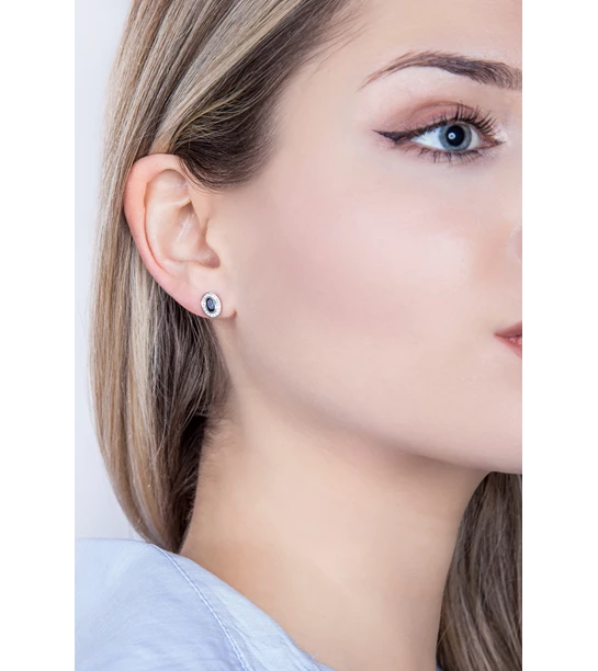 Sapphire diamond gold earrings