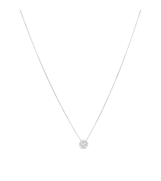 Clear Dot diamond gold necklace