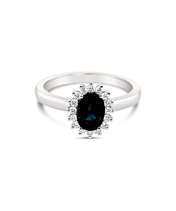Sapphire zlatni prsten s dijamantima i safirom