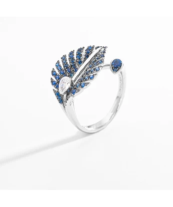 Lyra zlatni prsten s dijamantima i plavim safirima