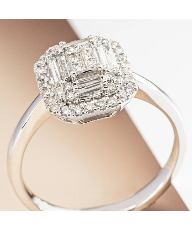 Sol zlatni prsten s dijamantima