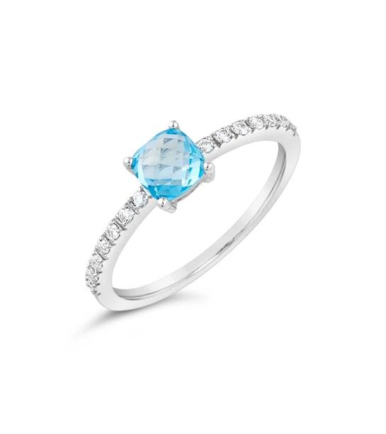 Baby Blue diamond gold ring