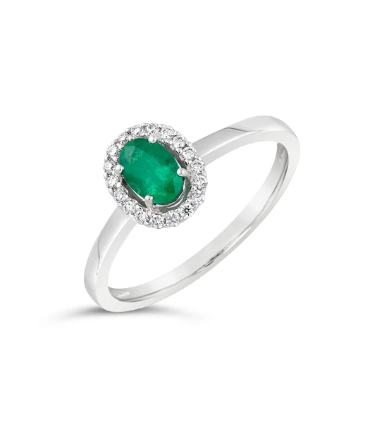 Eden zlatni prsten sa smaragdom i dijamantima