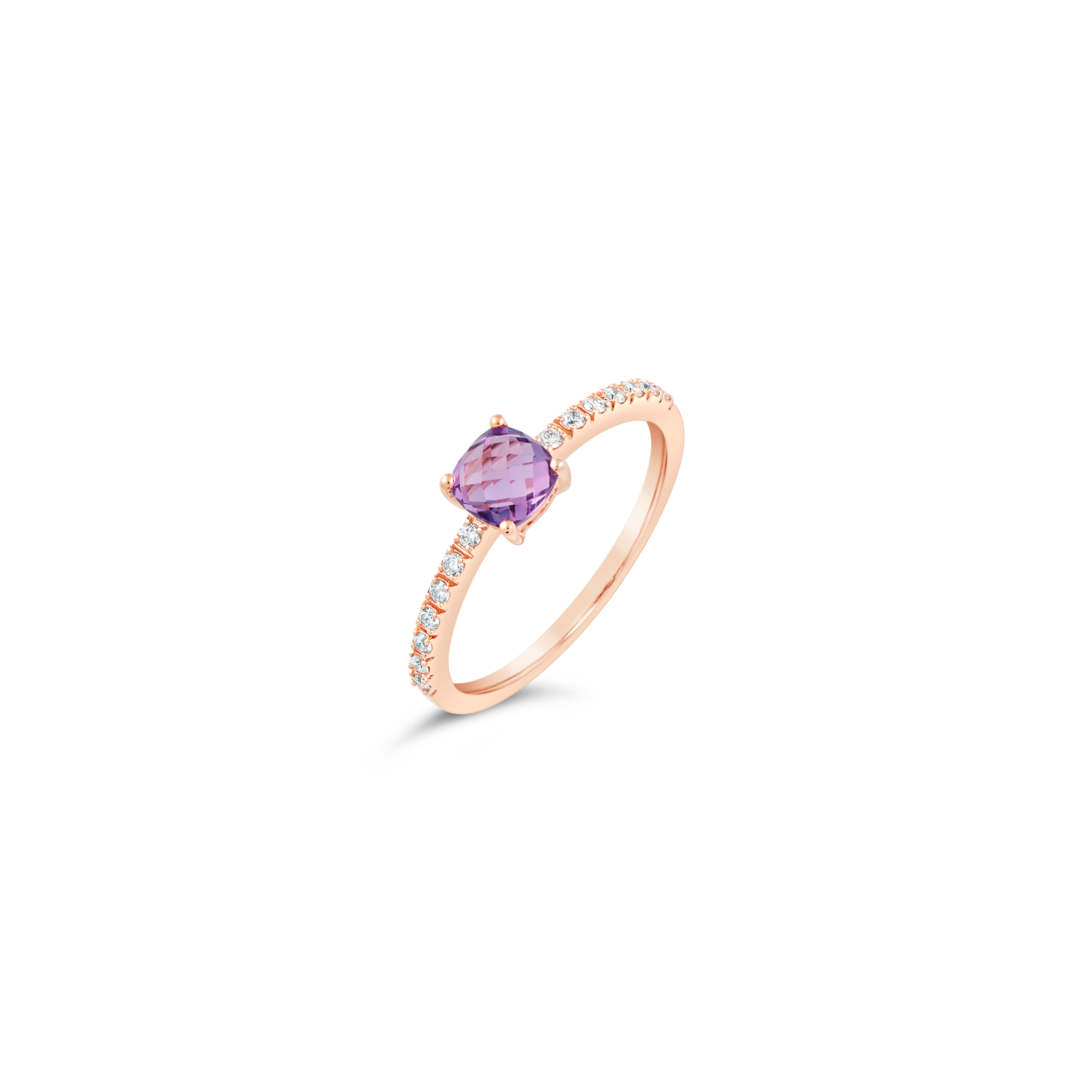 Violet zlatni prsten s ametistom i dijamantima