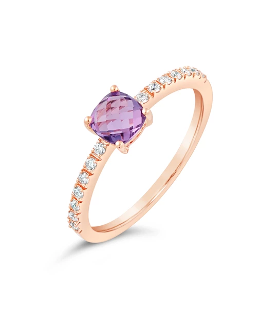 Violet diamond gold ring