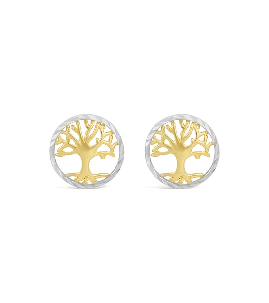 Life Tree zlatne gold earrings