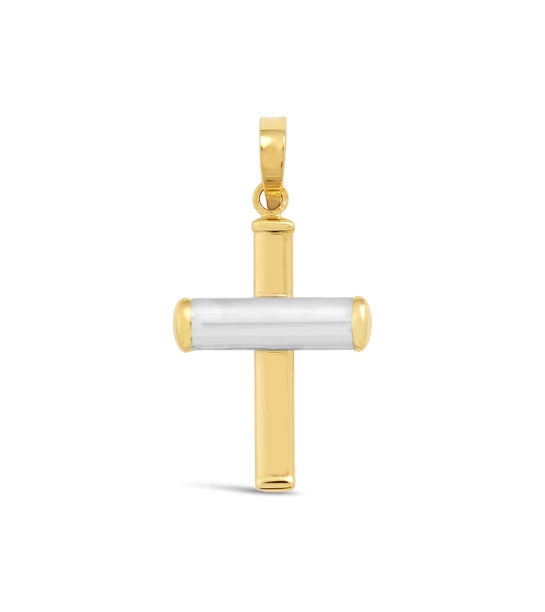 Broad Cross gold pendant