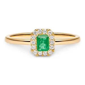 Mystic Emerald zlatni prsten sa smaragdom i dijamantima