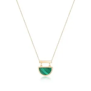Half Moon Green zlatna ogrlica s malahitom