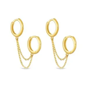 Double Ring zlatne naušnice
