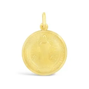 Saint Benedict Medal of Faith zlatni privjesak