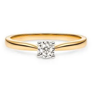 Celestial Glow zlatni prsten s dijamantom 0.08 - 0.12 ct
