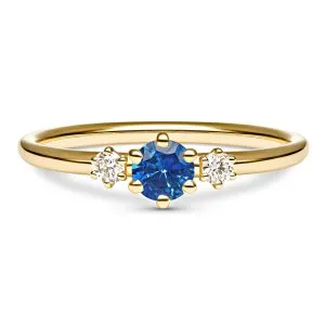 Sapphire Trinity zlatni prsten sa safirom i dijamantima